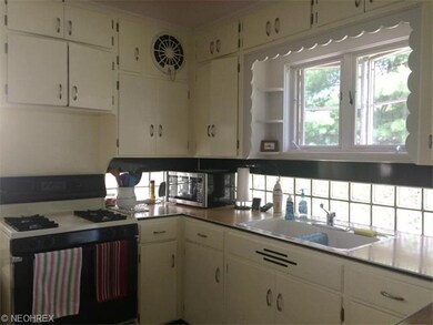 Retro kitchen, glass block windows for natural lig