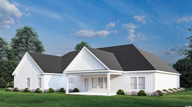 Exterior space with covered porch and a lawn