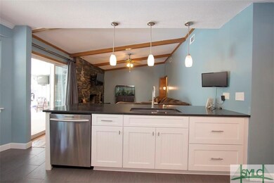 View from kitchen into family room.