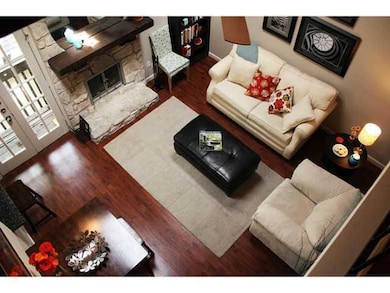 Living area featuring wood finished floors and a 