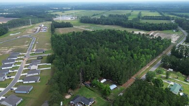 Aerial view of property's location with rural landscape