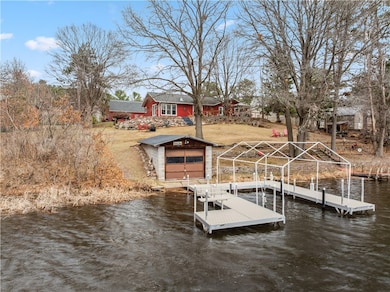Lake view of home with Boathouse!