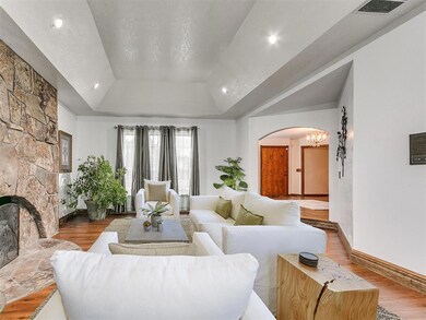 Virtually Staged. 2nd Living room with a stone fir