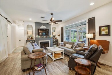 Family Room w/Barn Door, Popular Tile Planks that