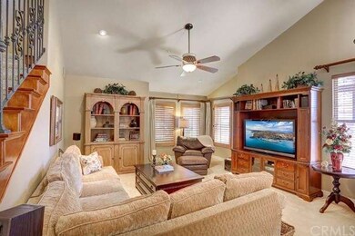 Spacious living room with high ceilings and recess