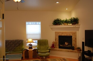 Living area with fireplace