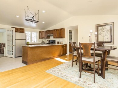 The large kitchen / dining area has...
