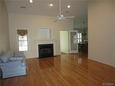 Vaulted great room, gas log fireplace!