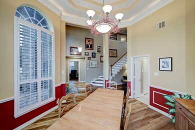 The chandeliers a warm and inviting
ambiance over the dining space.