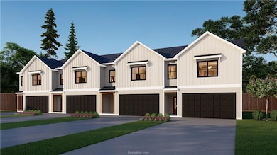 Modern inspired farmhouse with a garage, board and