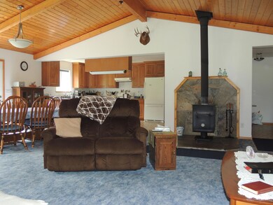 living room & wood stove