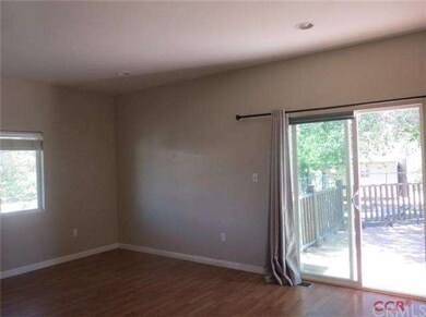 Large master bedroom with slider to back deck
