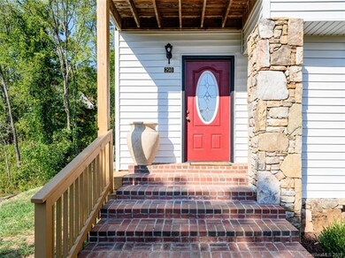 Warm and inviting brick entrance.