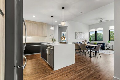 Kitchen featuring stainless steel appliances, mod