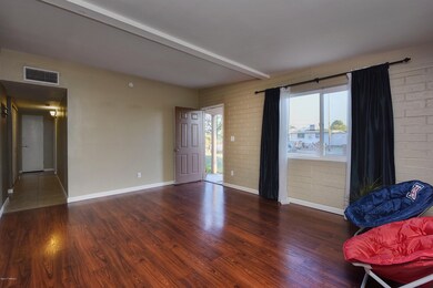 Great room with wood floors