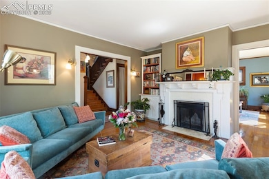 Front parlor room with fireplace