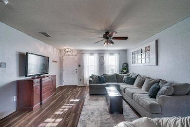 A look back from the dining area to the living space