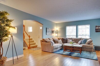 Walk into the great room with hardwood flooring an