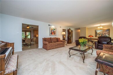 The spacious living room allows for great entertai