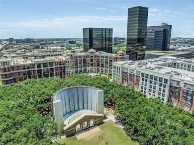 Renowned Gerald D. Hines Waterwall is across the s