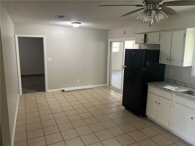 View of kitchen and eating area