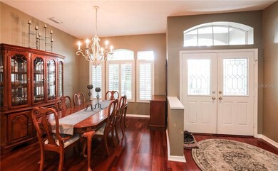 Foyer with formal dining room.