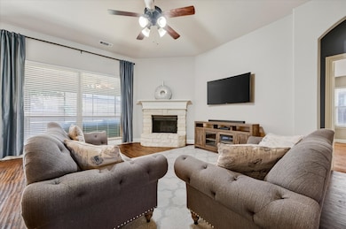 Living room with fireplace