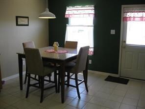 well lit breakfast area