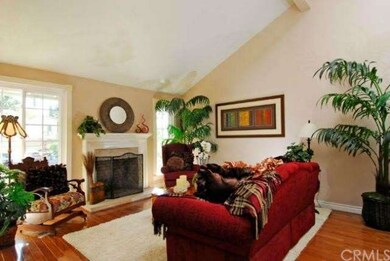 Vaulted ceiling in Living room with lovely firepla