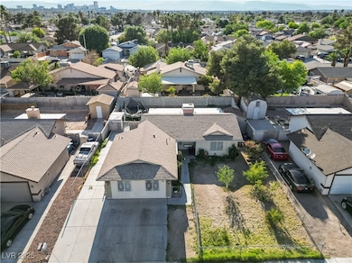 Aerial perspective of suburban area