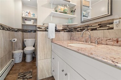 Bathroom located off kitchen