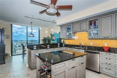 chef's kitchen w/eat in area--all with floor to ce