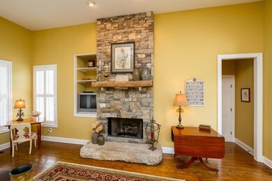 Custom built stone fireplace