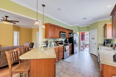 Plenty of seating in this eat in kitchen