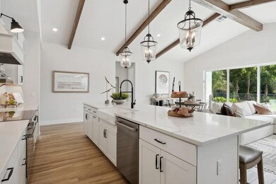 Stained ceiling beams