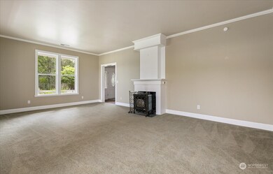 Cozy fireplace in the living room.