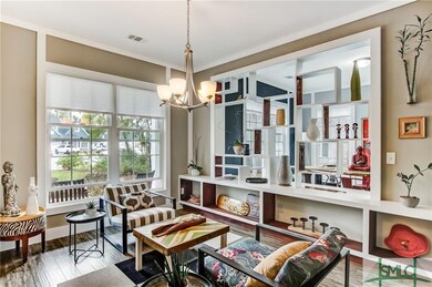 Custom Built in shelving that separates sitting ar