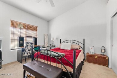 Master bedroom with vaulted ceilings