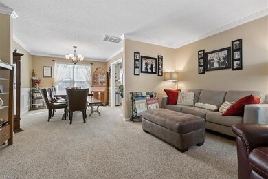 View from living room into dining room.