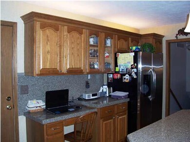 Desk right in the kitchen
