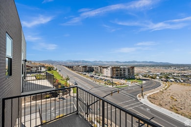 Balcony with a mountain view