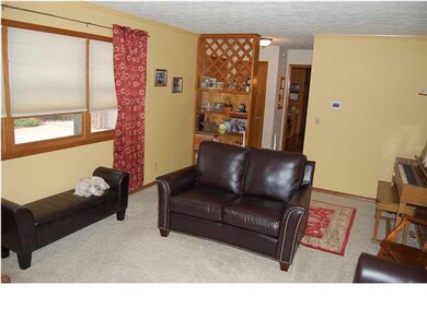 Lower level family room with a wood burning firepl
