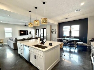 Kitchen overview looking to dining area