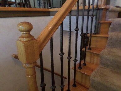 Gorgeous iron work detail on stairway