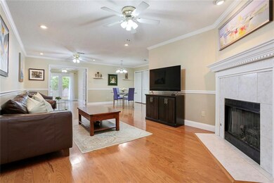 Spacious living room with gas fireplace