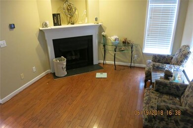 Living room fireplace with gas logs