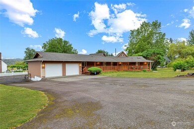 Large driveway and huge deck