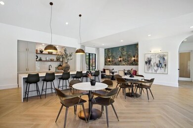 Dining space featuring light parquet floors