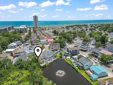 Drone / aerial view of a large body of water