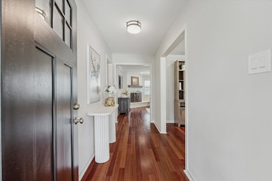 Step through the newly installed front door and in